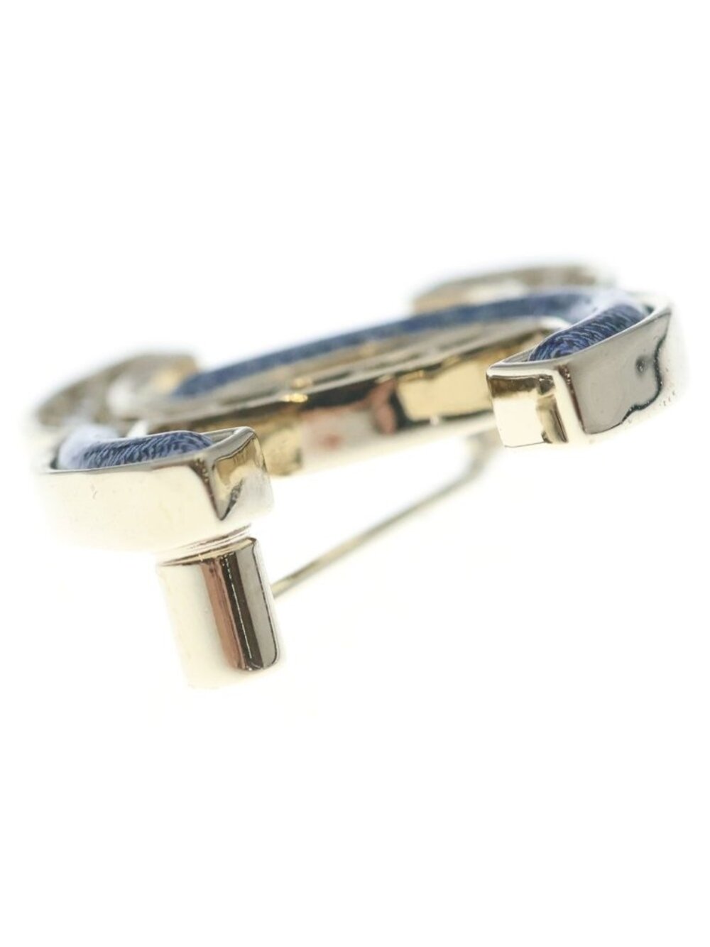 Chanel CC Logo Line Stone Denim Brooch - Picture 4 of 6